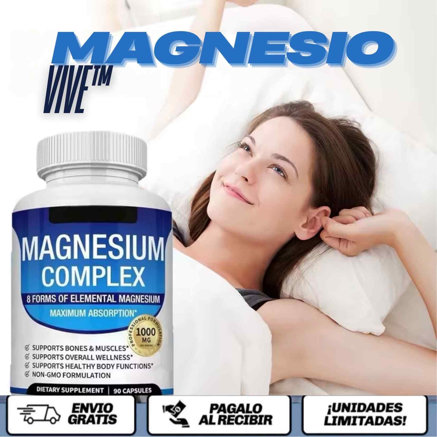 MagnesiumComplex™ - La forma más pura, absorbible y efectiva de darle a tu cuerpo el mineral que lo mantiene en equilibrio. (90 unds)