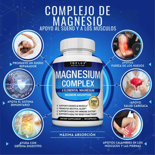 MagnesiumComplex™ - La forma más pura, absorbible y efectiva de darle a tu cuerpo el mineral que lo mantiene en equilibrio. (90 unds)